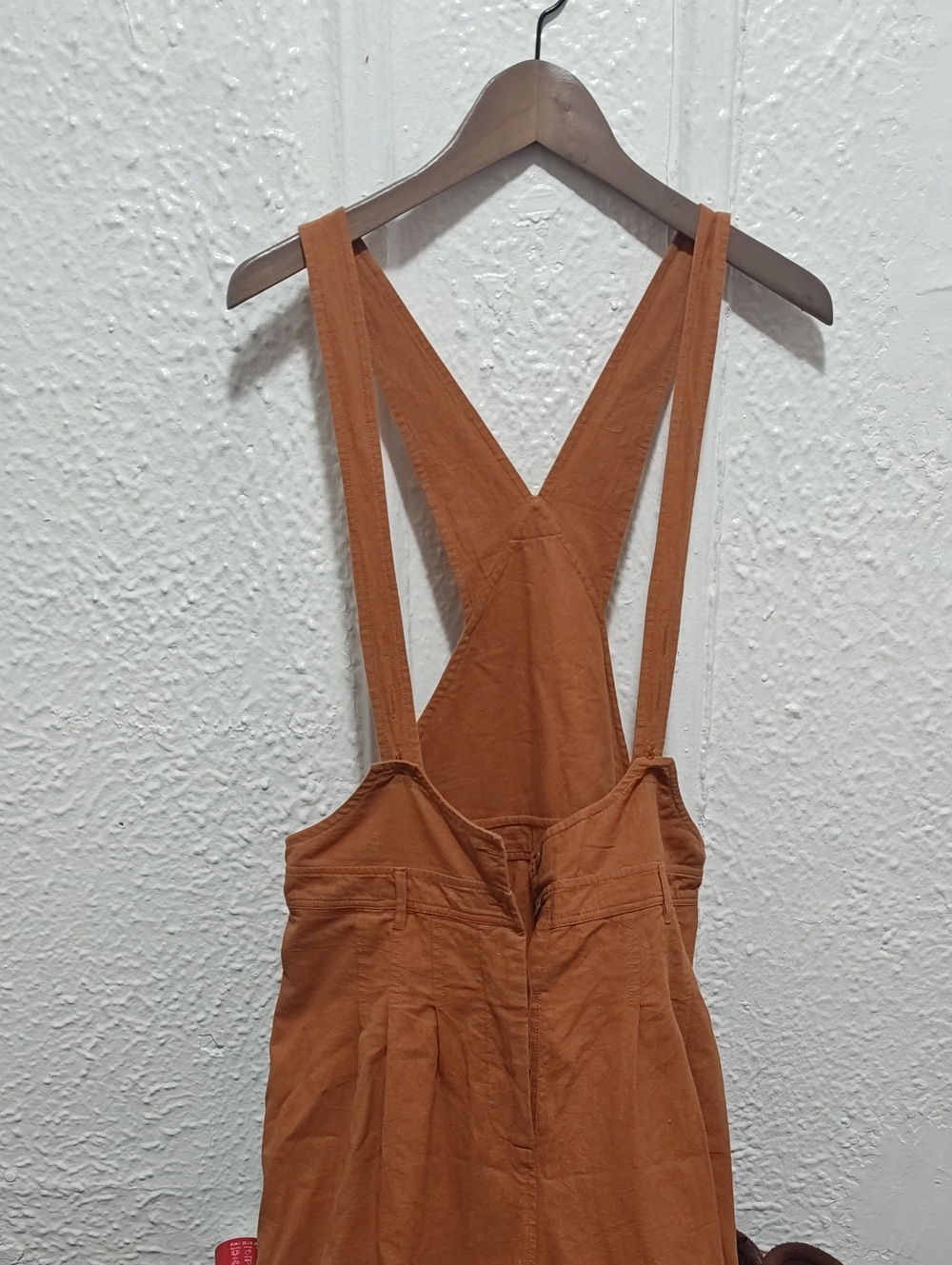 Free People Women's Rust Orange Suspender Jeans
